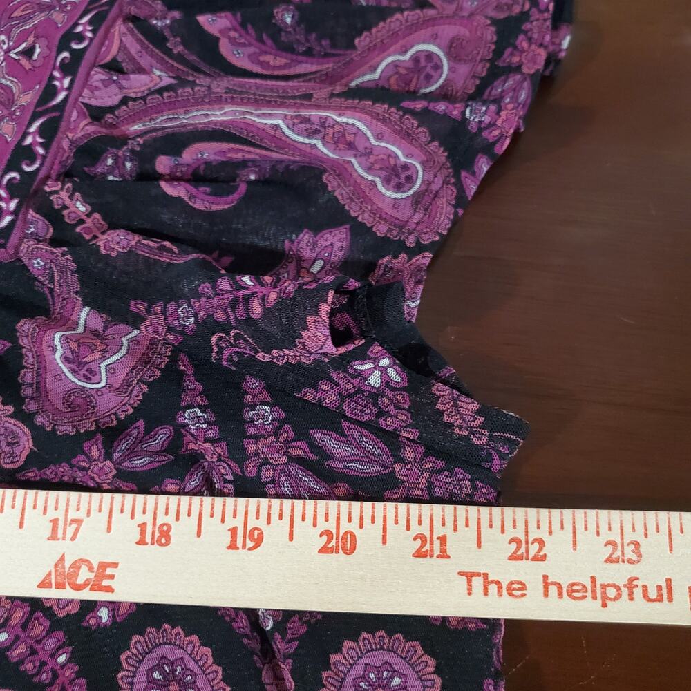 Vtg Y2K Apt 9 Sheer Mesh Paisley Square Neck Top Sz XL Fairy Grunge Boho Whimsy - Picture 10 of 11